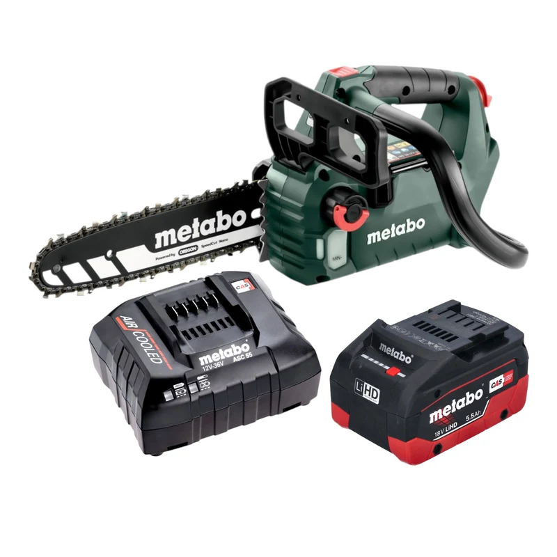 Metabo MS 18 LTX BL 25 Akku Kettensäge 18 V 25 cm Brushless + 1x LiHD Akku 5,5 Ah + Ladegerät