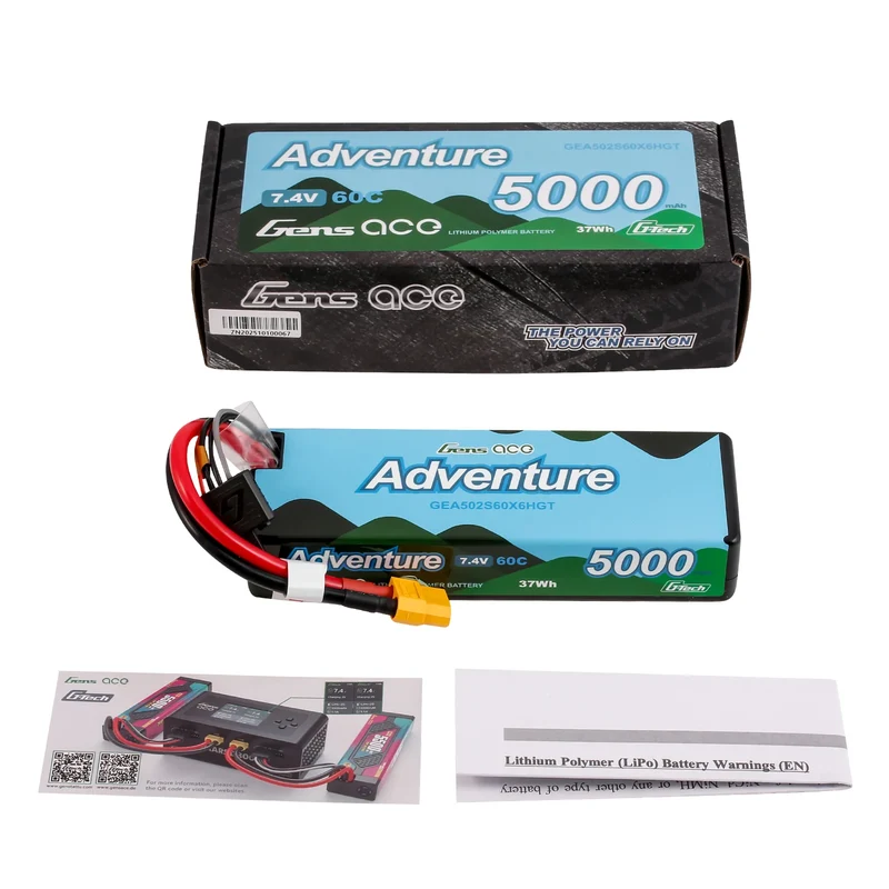 Gens Ace Adventure G-Tech 5000mAh 2S1P 7,4V 60C Lipo-Akku HC#112 XT60