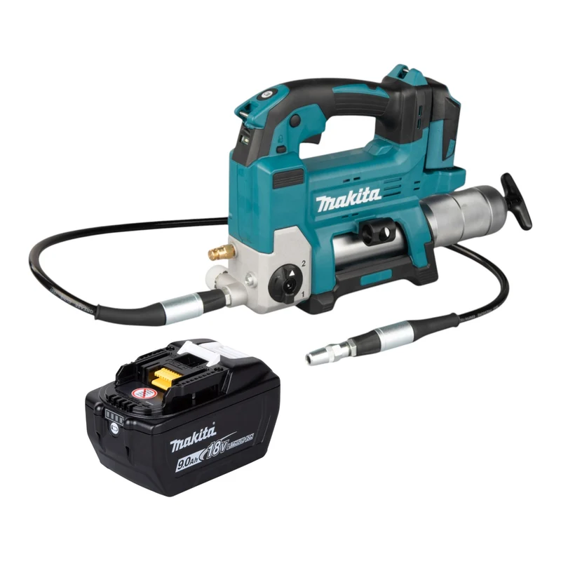 Makita DGP 180 Z Akku Fettpresse 18 V 690 bar + 1x Akku 9,0 Ah - ohne Ladegerät