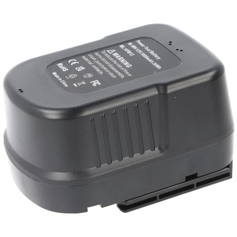 AccuCell Ersatzakku für Black & Decker A12 / HP122K – 12 V NiMH Akku, 3000 mAh, Schwarz