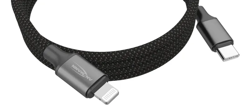 ANSMANN Magnetisches 4in1 Ladekabel – USB-A / USB-C auf USB-C oder Lightning, 120 cm