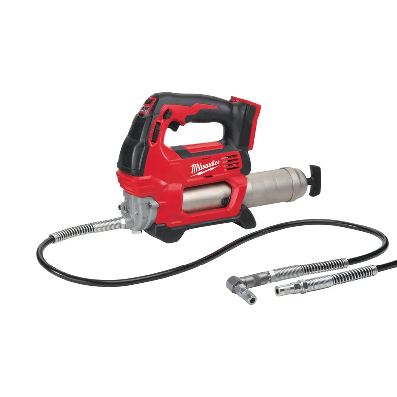 Milwaukee M18 GG-0 Akku-Fettpresse (Betriebsdruck max.: 690 bar, bis 7 Kartuschen pro Akku, 3-Wege-Befüllung: Direktbefüllung, Gebinde, Kartuschen, ohne Akku)