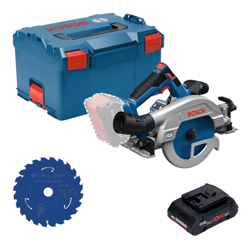 Bosch GKS 18V-57-2 GX Professional Akku Kreissäge 18 V 165 mm Brushless + 1x ProCORE Akku 4,0 Ah + L-Boxx - ohne Ladegerät
