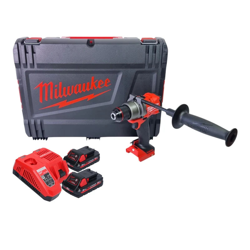 Milwaukee M18 FDD3-302X Akku Bohrschrauber 18 V 158 Nm Brushless + 2x Akku 3,0 Ah + Ladegerät + HD Box