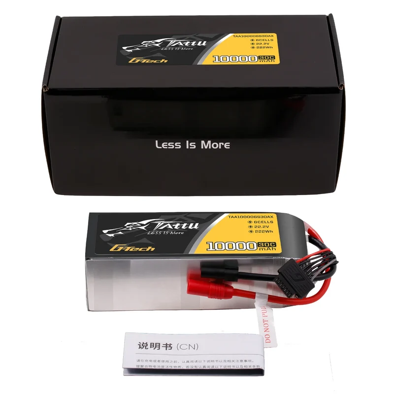 Tattu 10000mAh 22,2V 30C 6S1P LiPo-Akkupack mit AS150+XT150-Stecker