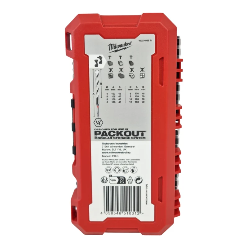 Milwaukee SHOCKWAVE MULTI MATERIAL Bohrer Set 8 tlg. 4 - 12 mm ( 4932493871 )