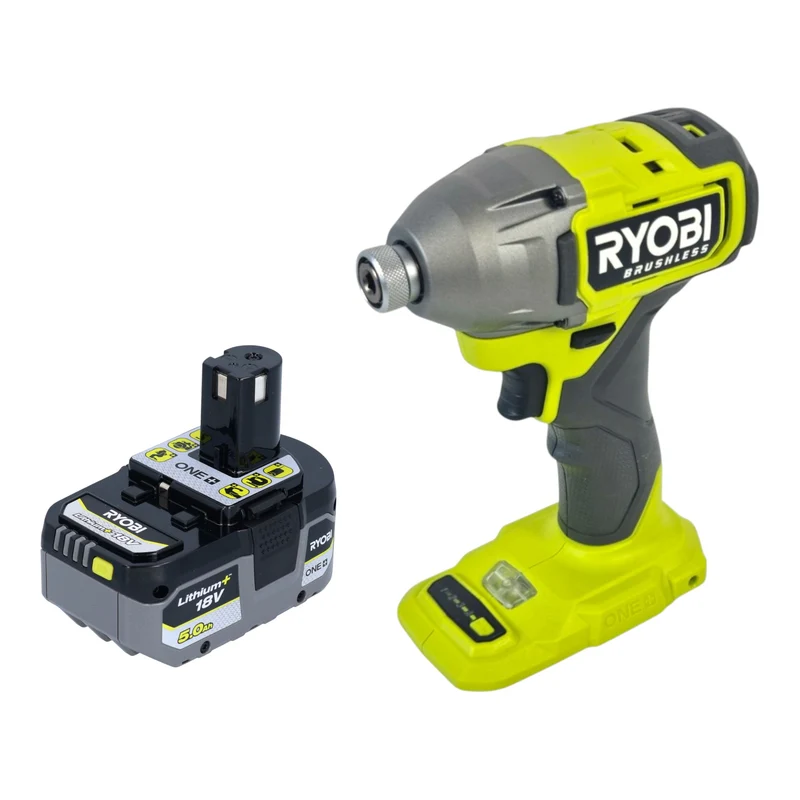 RYOBI RID18BL-0 Akku Schlagschrauber 18 V 300 Nm 1/4" Brushless + 1x Akku 5,0 Ah - ohne Ladegerät