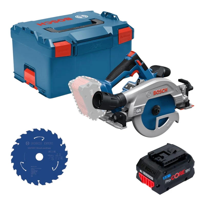 Bosch GKS 18V-57-2 GX Professional Akku Kreissäge 18 V 165 mm Brushless + 1x ProCORE Akku 5,5 Ah + L-Boxx - ohne Ladegerät