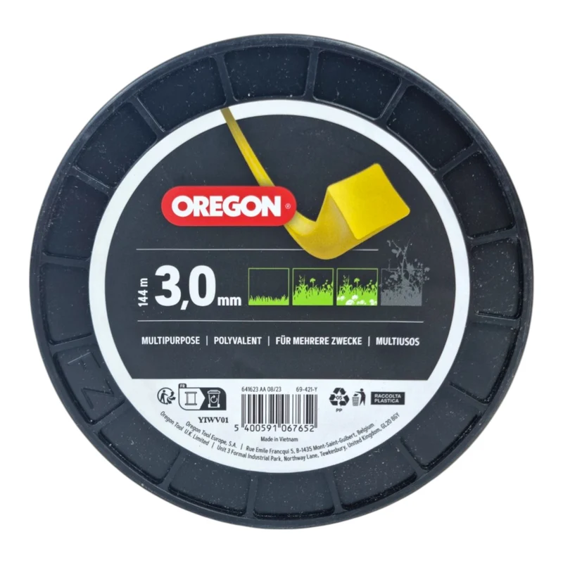 Oregon Quadratischer Mähfaden Gelb 3.0 mm x 144 m ( 69-421-Y )