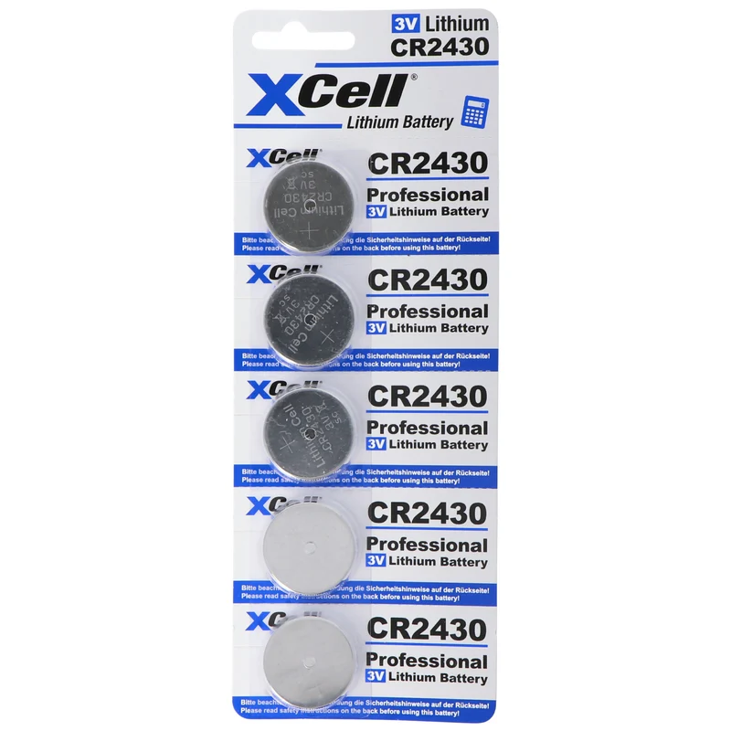 XCell CR2430 Lithium Batterie 3V, CR2430 Batterien im praktischen 5er Set