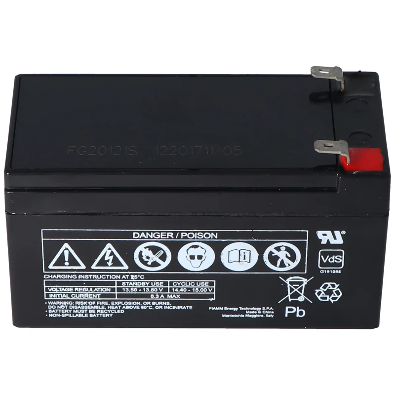 Fiamm FG20121 Akku 1200mAh Blei Akku 12 Volt mit 1200mAh, 2mal 4,8mm Steckkontakte