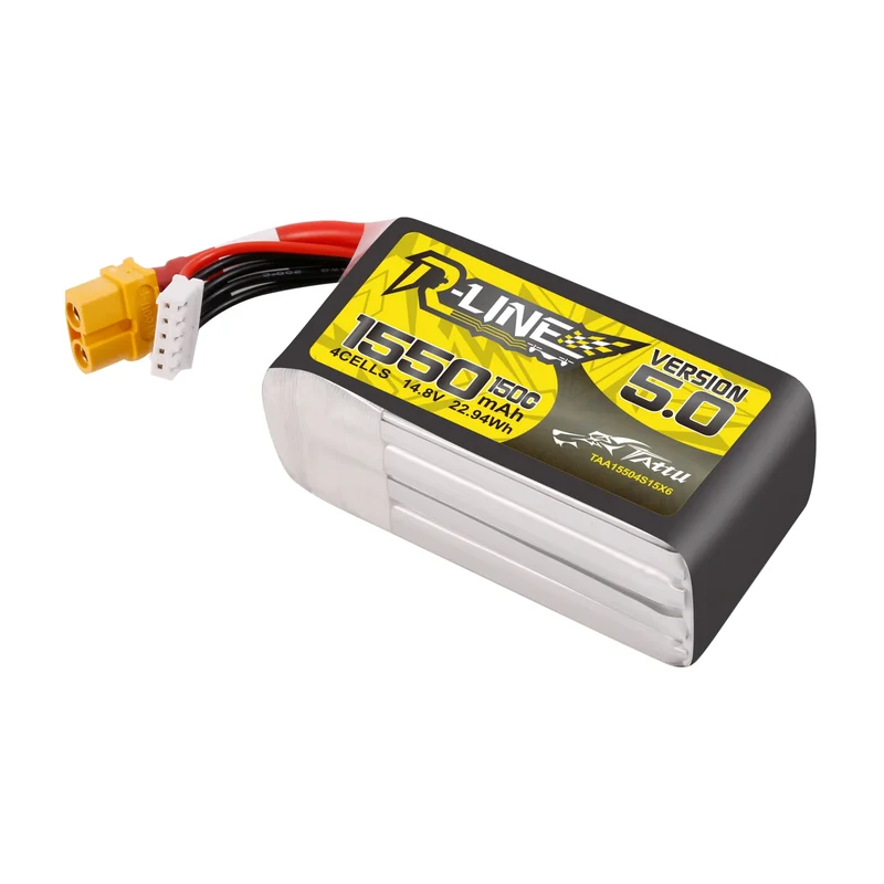 Tattu R-Line Version 5.0 1550mAh 14,8V 150C 4S1P LiPo-Akkupack mit XT60-Stecker