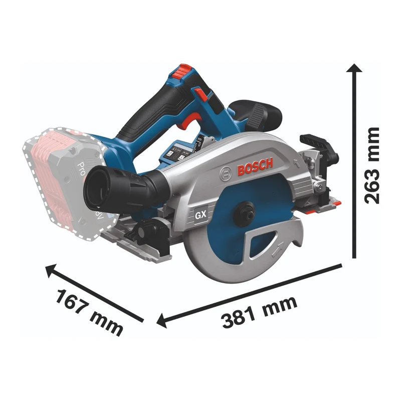 Bosch GKS 18V-57-2 GX Professional Akku Kreissäge 18 V 165 mm Brushless + 1x Akku 5,0 Ah + Ladegerät + L-Boxx