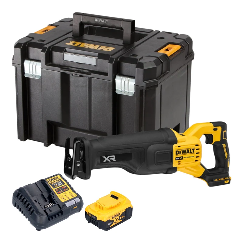 DeWalt DCS 386 P1T Akku Säbelsäge 18 V Brushless + 1x Akku 5,0 Ah + Ladegerät + TSTAK