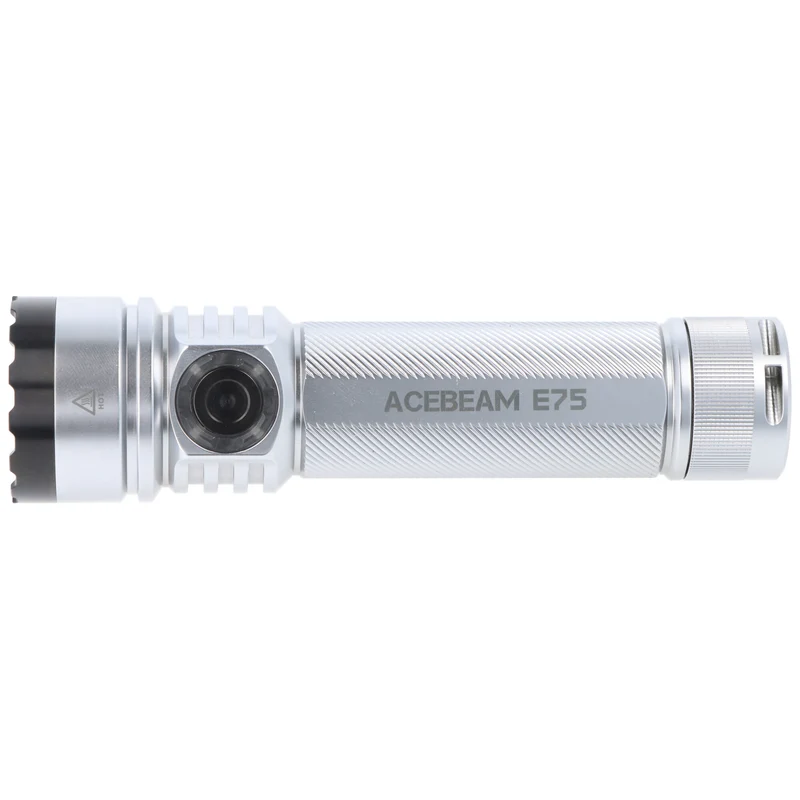 AceBeam E75 Quad Core LED-Taschenlampe, 4500 Lumen, 6.500K, silber