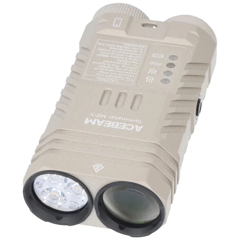 AceBeam Terminator M2-X – Dual LED Taschenlampe mit 6.500 K und bis zu 300 m Reichweite (Desert)