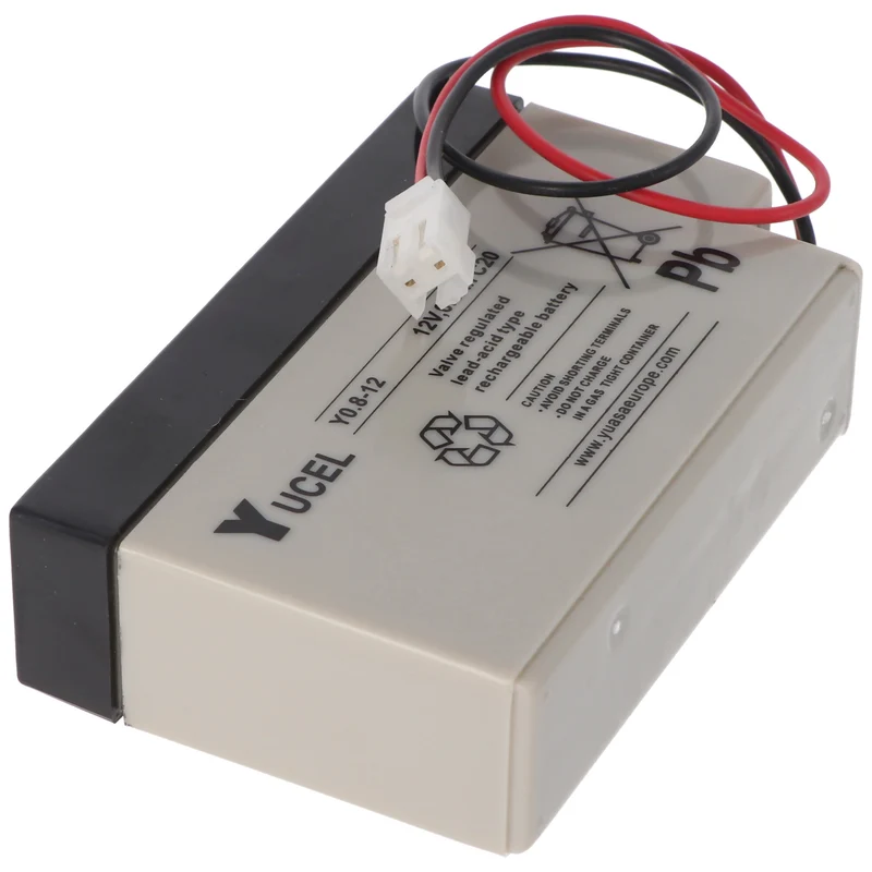 Yucel Y0.8-12 AGM Bleiakku, Yuasa 12V 0,8Ah Akku mit JST-Stecker