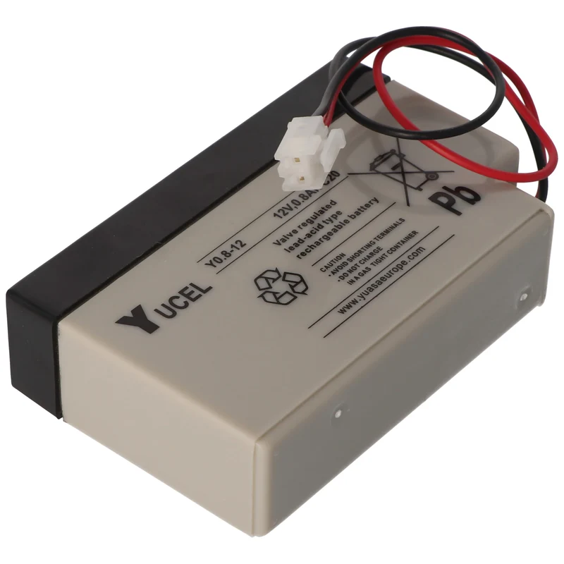 Yucel Y0.8-12 AGM Bleiakku, Yuasa 12V 0,8Ah Akku mit JST-Stecker