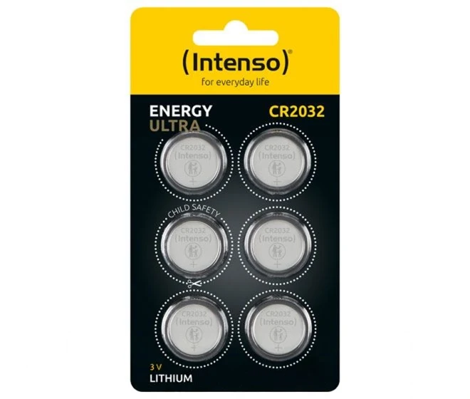 Intenso Energy Ultra, 6er Pack, Knopfzelle, CR2032, 3Volt, ideal für den alltäglichen Gebrauch