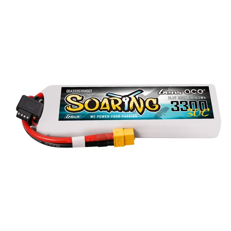 Gens Ace Soaring 3300mAh 3S 11,1V 30C G-Tech Lipo-Akku mit XT60-Stecker