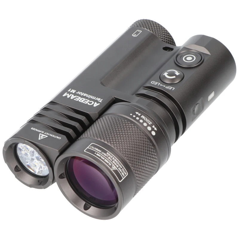 AceBeam Terminator M1 Dual LEP-Laser und LED-Taschenlampe, 2.300 Lumen, zoombarer Scheinwerferstrahl, 5.000K, Limited Edition