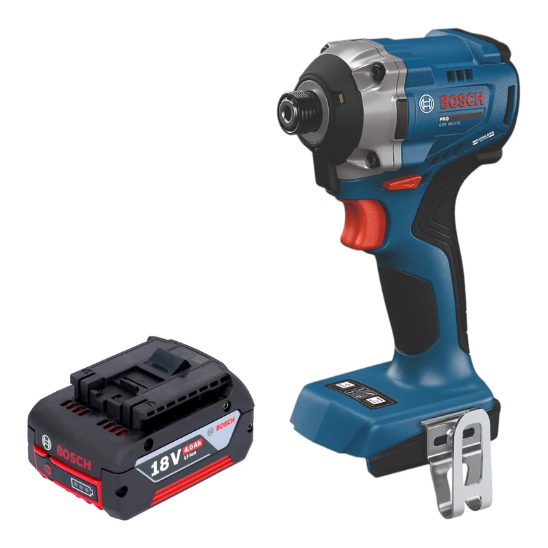 Bosch GDR 18V-215 Professional Akku Drehschlagschrauber 18 V 215 Nm 1/4" Brushless + 1x Akku 4,0 Ah - ohne Ladegerät