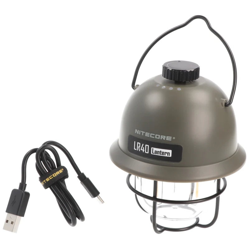 Nitecore LR40 LED Camping Leuchte Oliv mit 2 Lichtfarben, inkl. Akku, Powerbank-Funktion