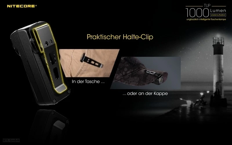 Nitecore TUP schlüsselanhängerleuchte CREE XP-L HD V6 LED - 1000 Lumen 2 Farben wählbar