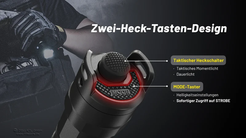 Nitecore P23i LED-Taschenlampe mit 3000 Lumen, taktische LED-Taschenlampe, STROBE READY, inklusive 21700 5000mAh Li-Ion Akku