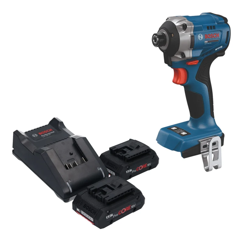 Bosch GDR 18V-215 Professional Akku Drehschlagschrauber 18 V 215 Nm 1/4" Brushless + 2x ProCORE Akku 4,0 Ah + Ladegerät