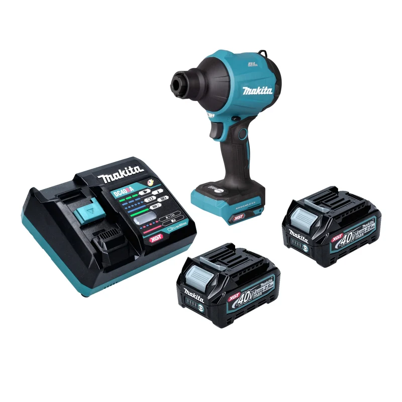Makita AS 001 GD201 Akku Gebläse 40 V max. Brushless + 2x Akku 2,5 Ah + Ladegerät