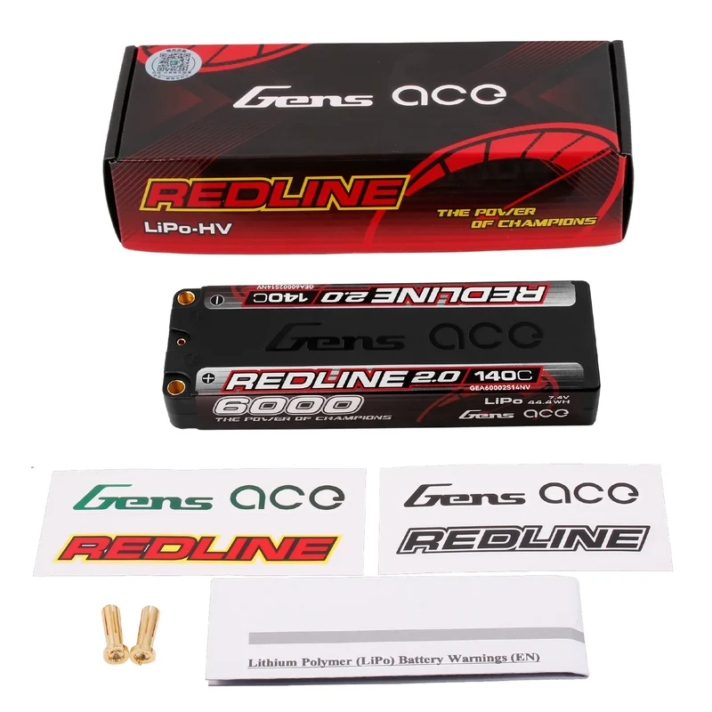 Gens Ace Redline 2.0 6000mAh 7.4V 140C 2S HardCase 131# Lipo-Akku