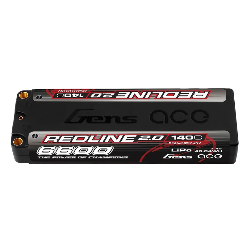 Gens Ace Redline 2.0 Serie 6600mAh 7.4V 140C 2S1P HardCase 57# Lipo-Akku