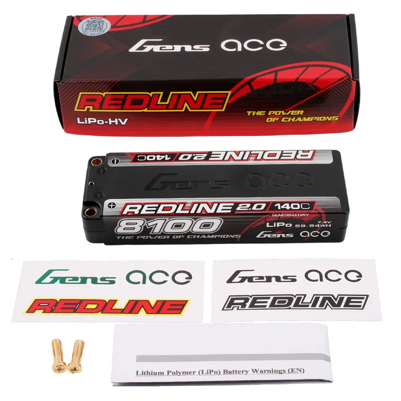 Gens Ace Redline 2.0 8100mAh 7.4V 140C 2S HardCase 58# Lipo-Akku