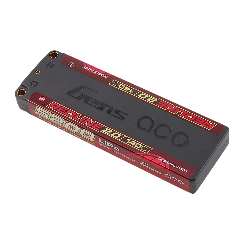 Gens Ace Redline 2.0 5200mAh 7.6V 140C 2S HardCase 146# HV Lipo-Akku