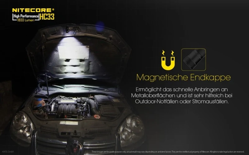 Nitecore HC33 LED Kopflampe, Stirnlampe CREE XHP35 HD LED 1800 Lumen