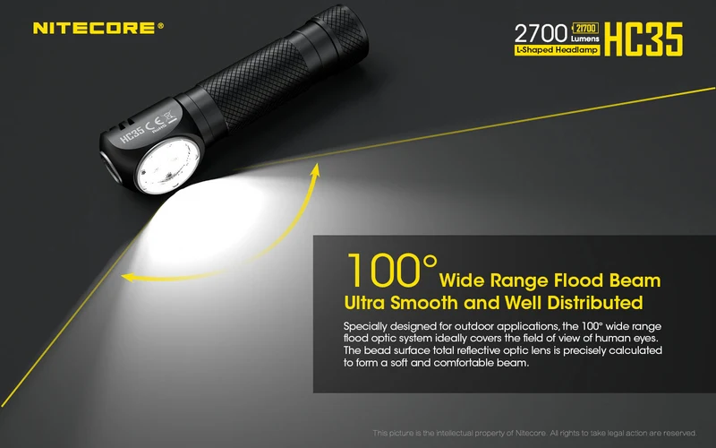 Nitecore HC35 LED-Taschenlampe mit max. 2700 Lumen inklusive NL2740HP Akku Li-Ion
