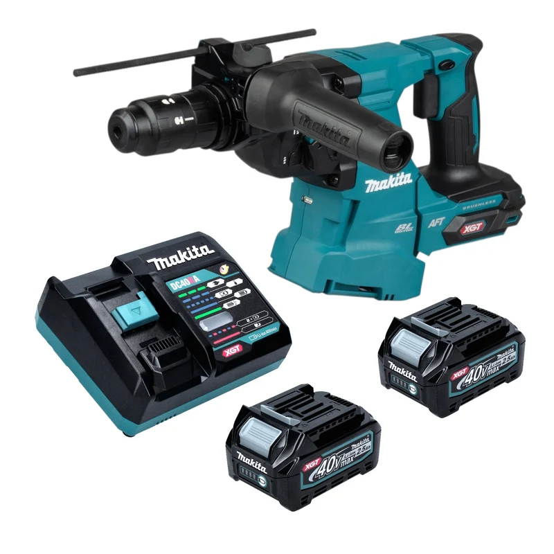 Makita HR 012 GD201 Akku Kombihammer 40 V max. 3,3 J SDS plus Brushless + 2x Akku 2,5 Ah + Ladegerät