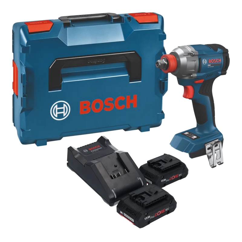 Bosch GDX 18V-285 Professional Akku Drehschlagschrauber 18 V 285 Nm + 2x ProCORE Akku 4,0 Ah + Ladegerät + L-Boxx