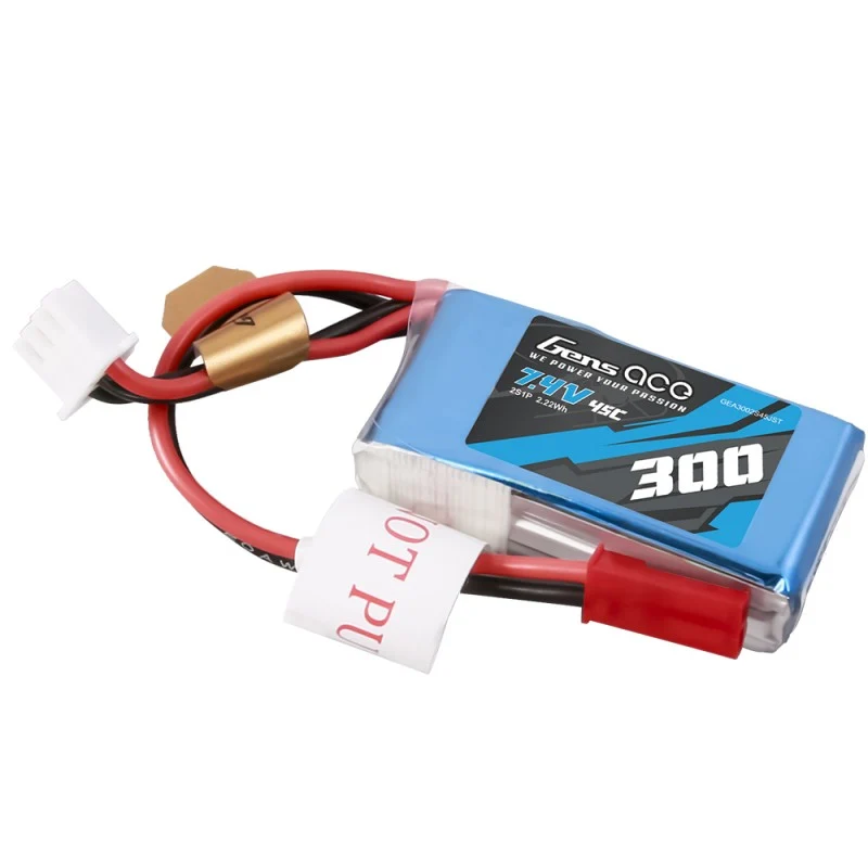 Gens ace 300 mAh 7,4 V 45 C 2S1P Lipo-Akku mit JST-SYP-Stecker