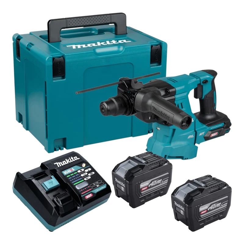 Makita HR 011 GE201 Akku Kombihammer 40 V max. 3,3 J SDS plus Brushless + 2x Akku 8,0 Ah + Ladegerät + Makpac