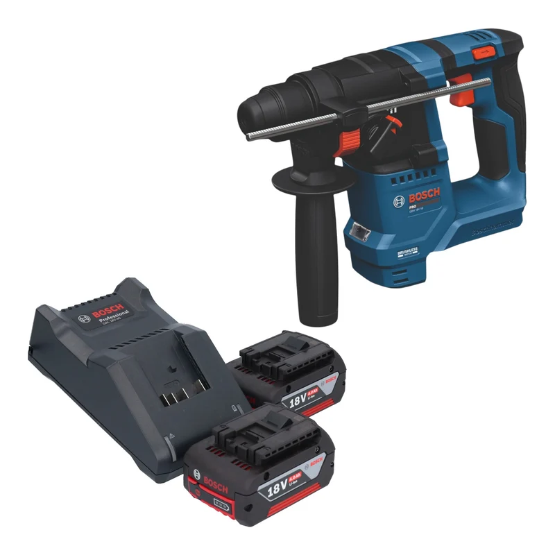 Bosch GBH 18V-18 Professional Akku Bohrhammer 18 V 1,5 J SDS plus Brushless + 2x Akku 4,0 Ah + Ladegerät