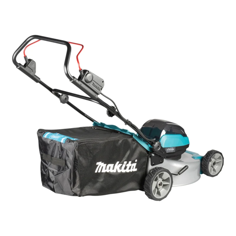 Makita DLM 466 PG4 Akku Rasenmäher 36 V ( 2x 18 V ) 46 cm Brushless + 4x Akku 6,0 Ah + Ladegerät