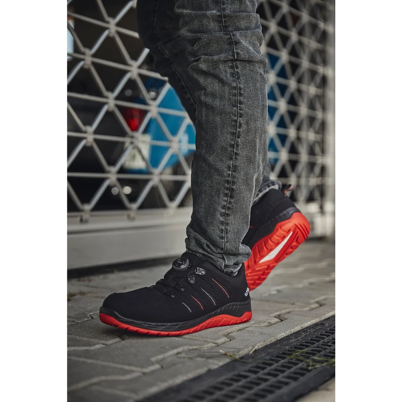 Sicherheitshalbschuh MADDOX BOA black-red Low ESD
