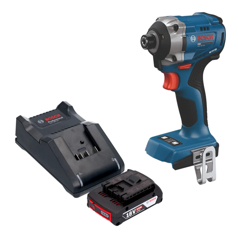 Bosch GDR 18V-215 Professional Akku Drehschlagschrauber 18 V 215 Nm 1/4" Brushless + 1x Akku 2,0 Ah + Ladegerät