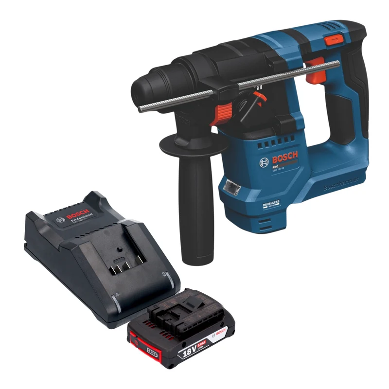 Bosch GBH 18V-18 Professional Akku Bohrhammer 18 V 1,5 J SDS plus Brushless + 1x Akku 2,0 Ah + Ladegerät