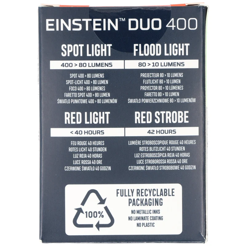 NEBO EINSTEIN DUO 400 Flex; kompakte LED Stirnlampe mit 400 Lumen, verschiedene Leuchtmodi
