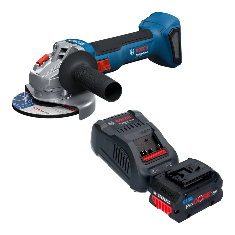 Bosch GWS 18V-8 Professional Akku Winkelschleifer 18 V 125 mm Brushless + 1x ProCORE Akku 5,5 Ah + Ladegerät
