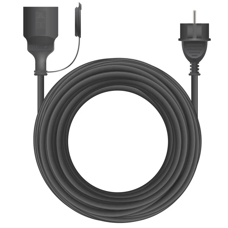 Arcas 10m Verlängerungskabel 10 Meter Schuko 16A, 230V AC schwarz