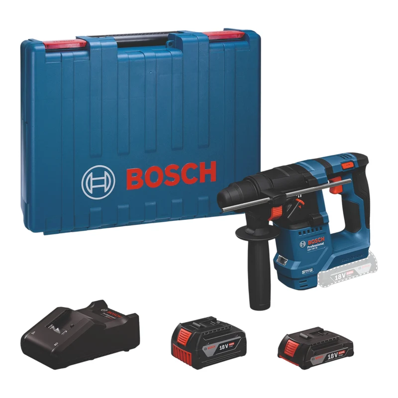 Bosch GBH 18V-18 Professional Akku Bohrhammer 18 V 1,5 J SDS plus Brushless ( 0611927004 ) + 2x Akku 2,0 Ah / 4,0 Ah + Ladegerät + Koffer